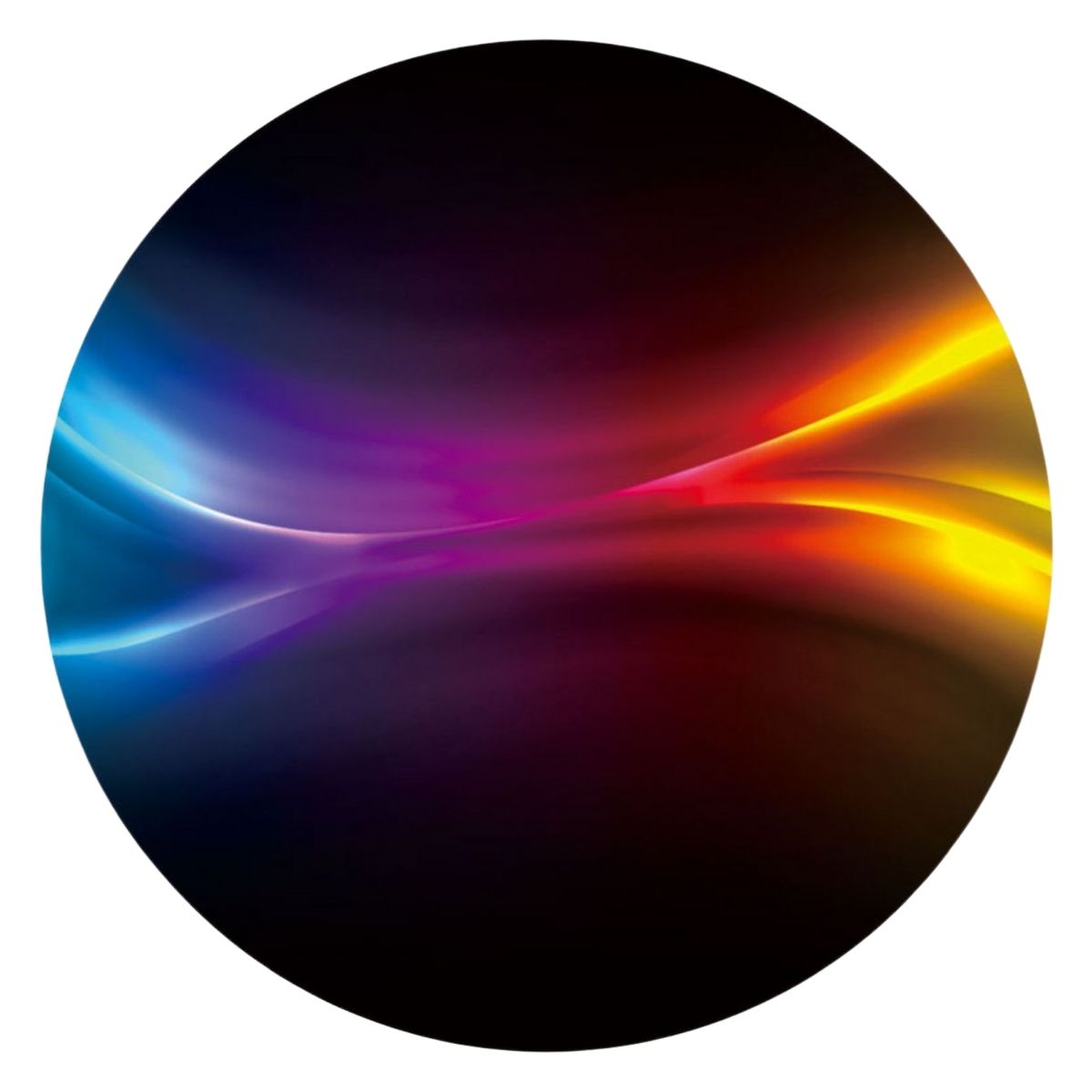 Herní podložka pod židli s LED – Iridescentní spektrum, průměr 120 cm, 4 mm